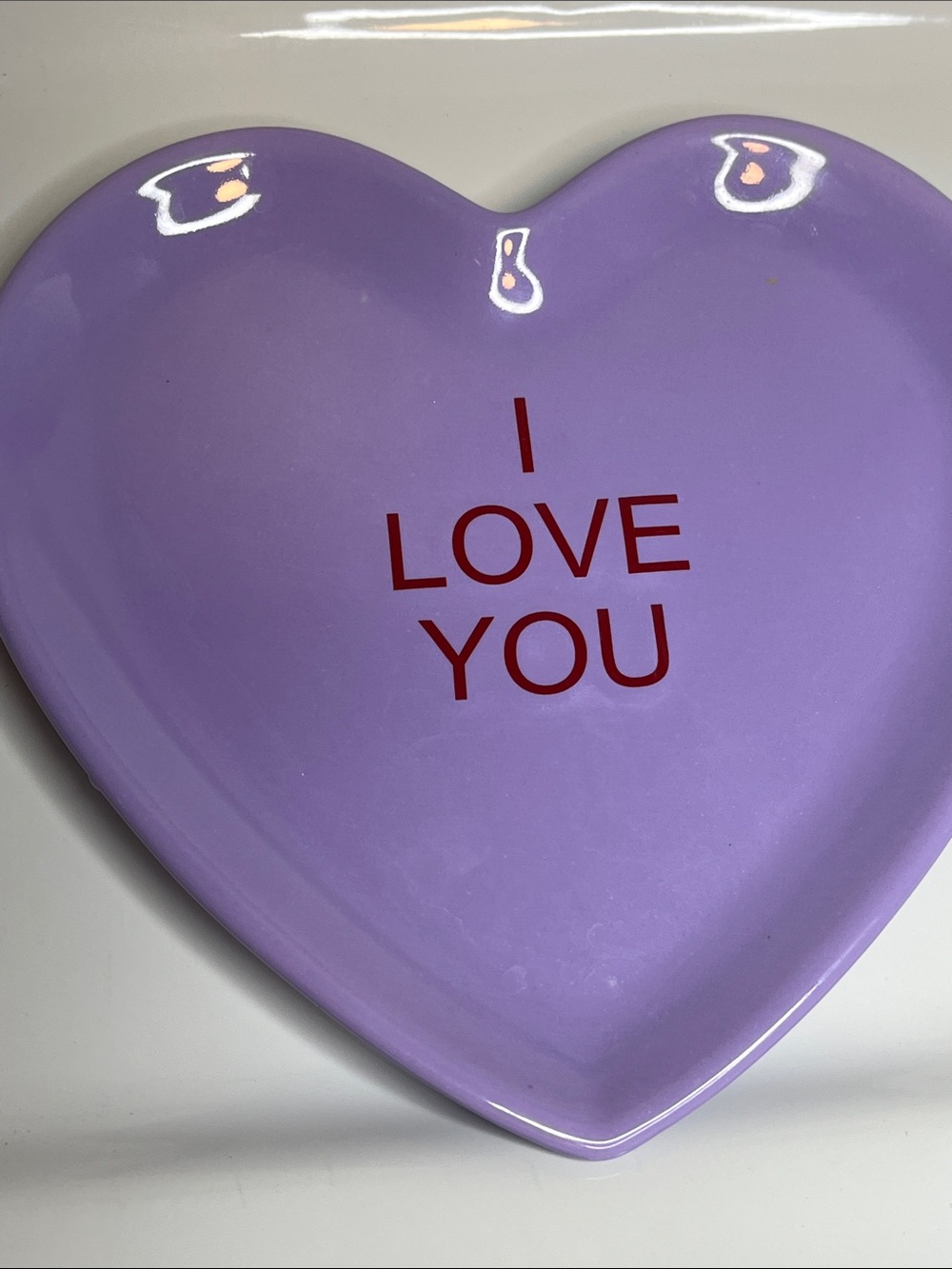 Heart-Shaped Purple Ceramic Trinket Dish - Picture 5 of 5